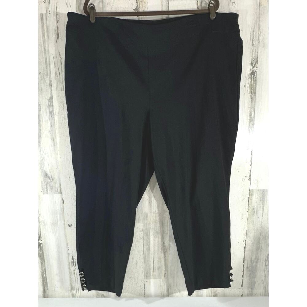 Avenue Ankle Pants Size 26 (47x26.5) Black Stretch High Rise Classic Dressy - Picture 1 of 12